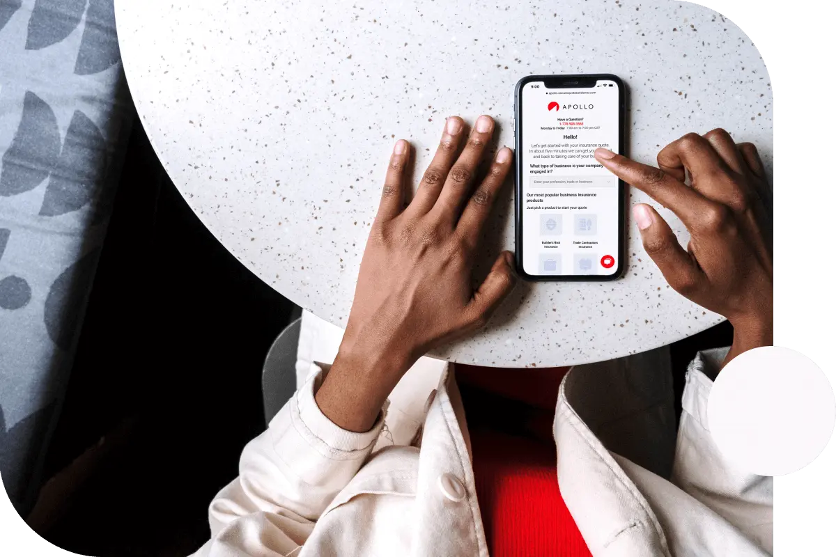 Customer-using-their-phone-to-purchase-coverage-from-APOLLO-Insurance