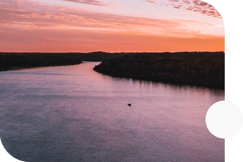 The-Saskatchewan-River-flowing-near-Nipawin-Saskatchewan-during-sunset-1